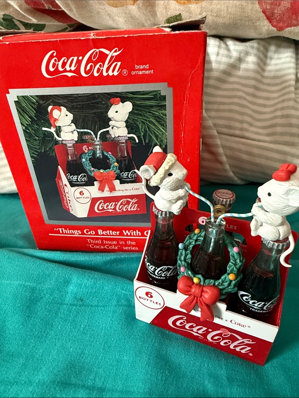 New in Box Coca-Cola Ornament “Things Go Better with Coke vintage 1991 - Picture 1 of 3